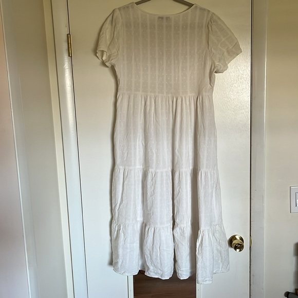 Sonoma white button down maxi dress with Swiss dot details - Picture 9 of 14